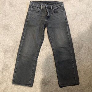 Levi’s 505 black wash denim jean cropped 30 waist 25 inseam
